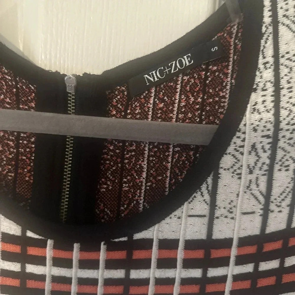 Women’s‎ NIC + ZOE Sweater Sleeveless Black/White/Orange Dress. Size Small. - Picture 2 of 7